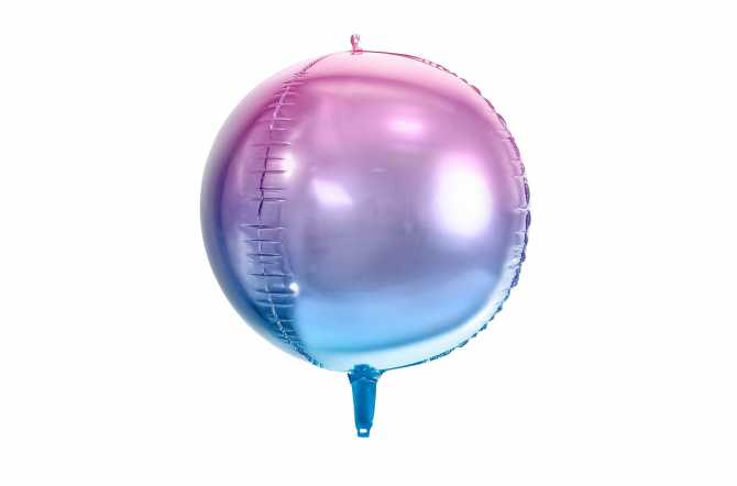 Ballon rond gonflable violet et bleu