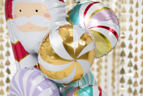 Ballon festif en aluminium de bonbons, 35 cm, 4 couleurs, ballons de bonbons  de Noël, ballon de Noël pastel, ballon festif, ballon de bonbons brillant,  enfants -  France