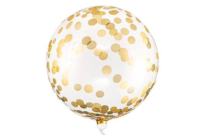 Grand Ballon rond à pois dorés Orbz - Sphère