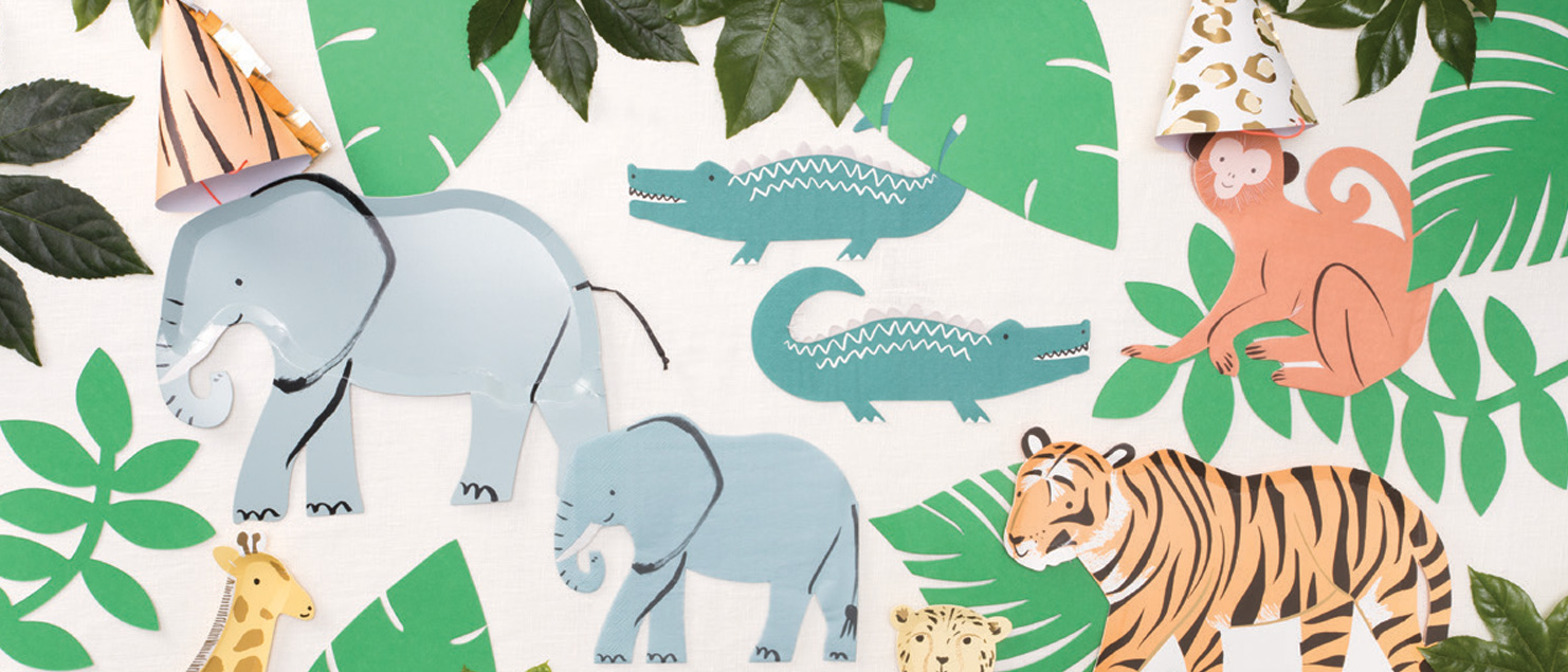 Kit Centre de Table Animaux de la Jungle pour l'anniversaire de