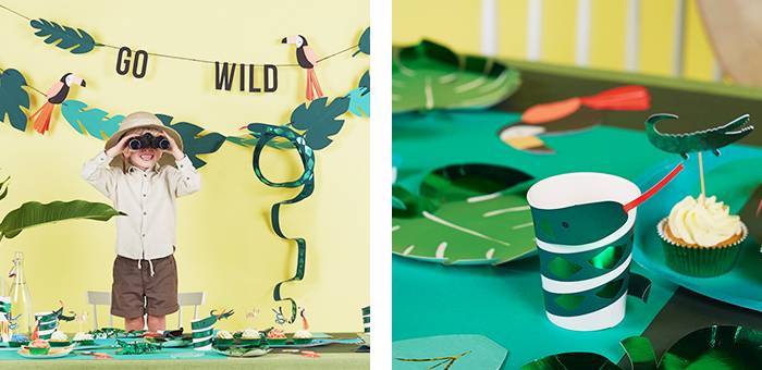 Wild One – vaisselle en papier, assiettes, tasses, animaux Safari de la  Jungle, décor de fête de