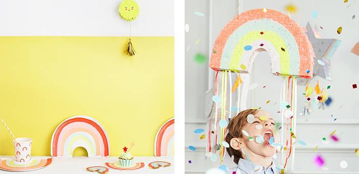 Décoration de gâteau en forme d'arc-en-ciel pour garçon et fille
